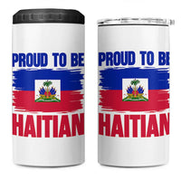 Proud To Be Haitian 4 in 1 Can Cooler Tumbler Haiti Flag Heritage Pride