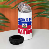 Proud To Be Haitian 4 in 1 Can Cooler Tumbler Haiti Flag Heritage Pride