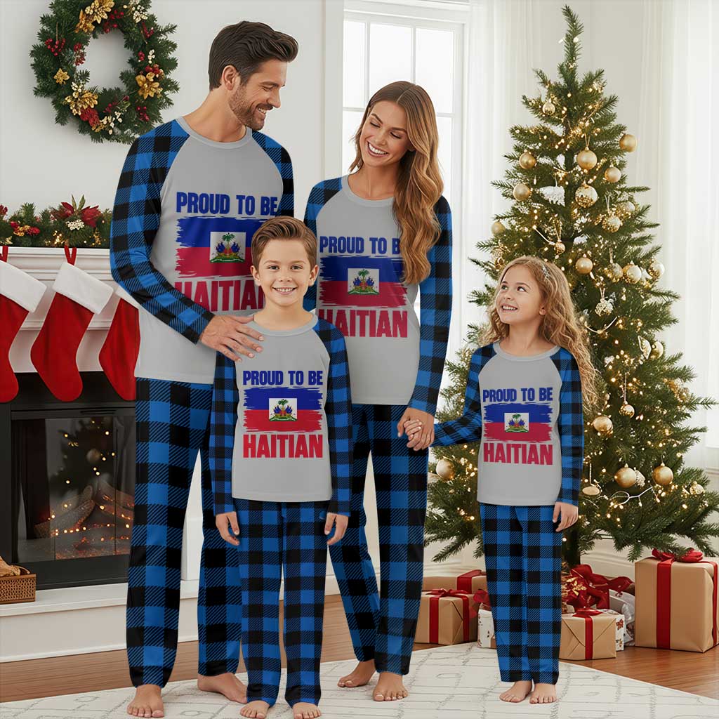 Proud To Be Haitian Plaid Pajama Set Haiti Flag Heritage Pride