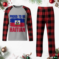 Proud To Be Haitian Plaid Pajama Set Haiti Flag Heritage Pride