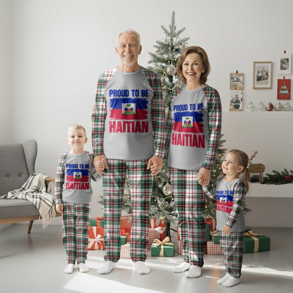 Proud To Be Haitian Plaid Pajama Set Haiti Flag Heritage Pride