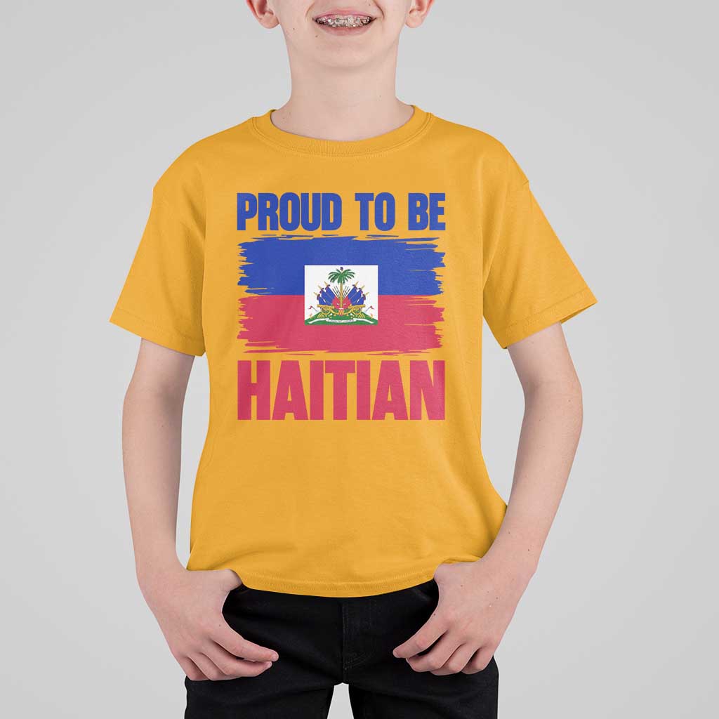 Proud To Be Haitian T Shirt For Kid Haiti Flag Heritage Pride