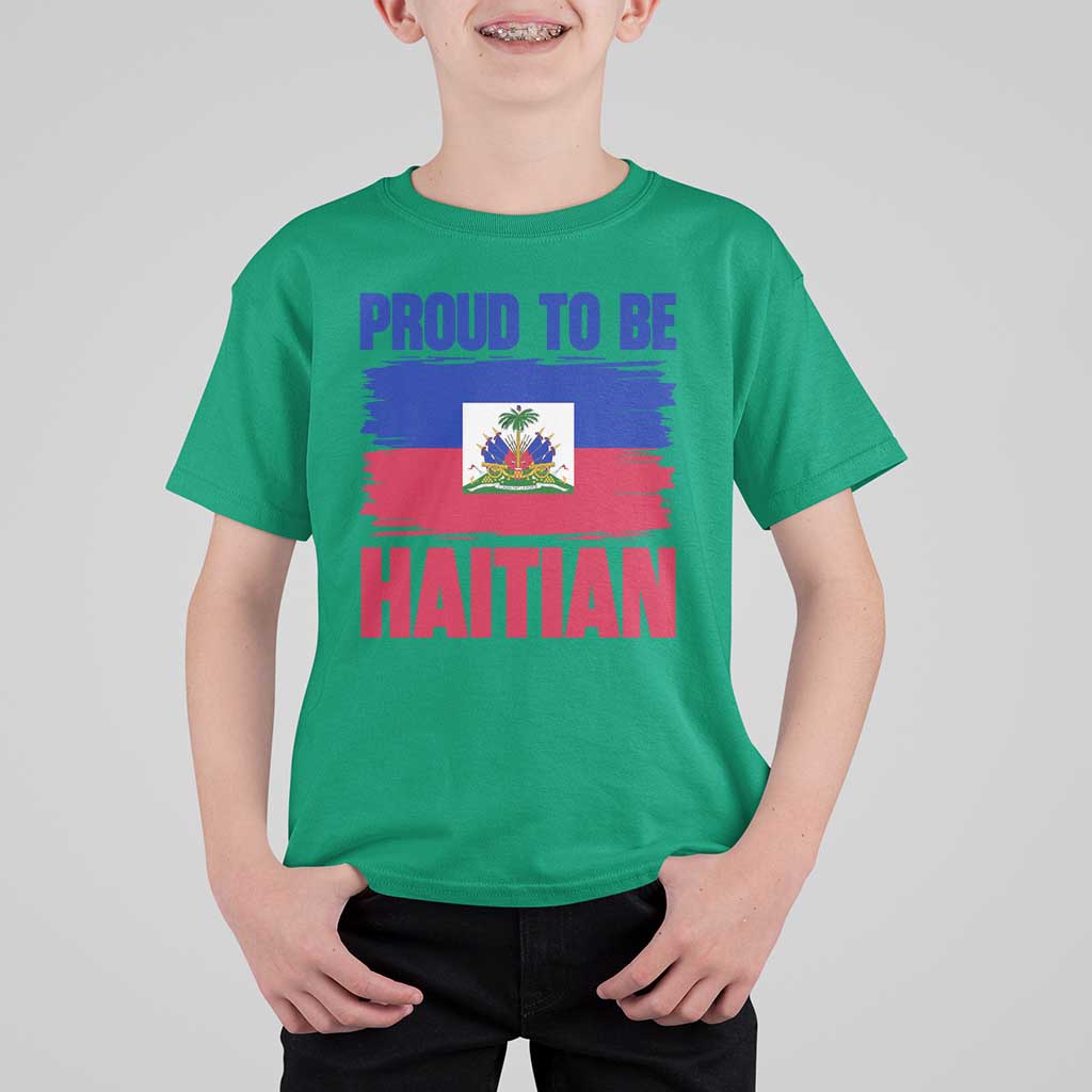 Proud To Be Haitian T Shirt For Kid Haiti Flag Heritage Pride