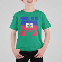 Proud To Be Haitian T Shirt For Kid Haiti Flag Heritage Pride
