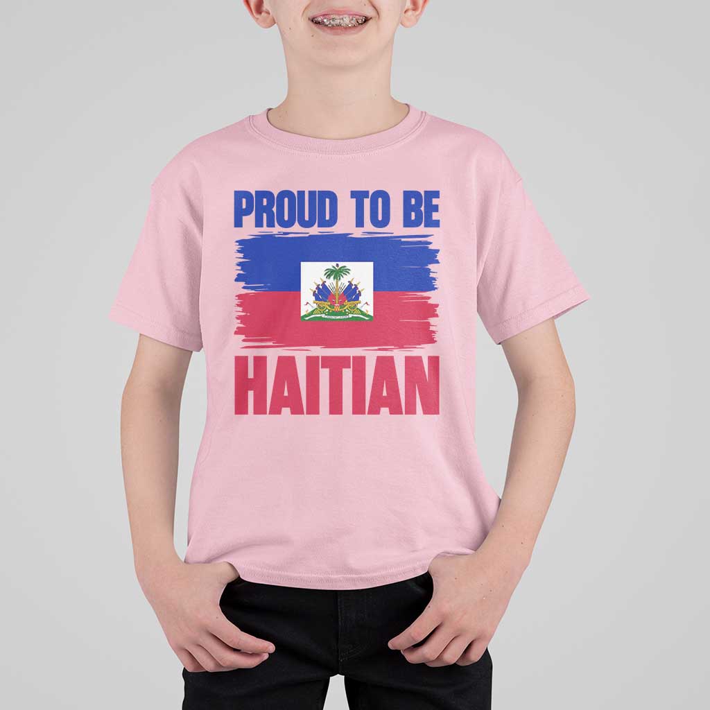 Proud To Be Haitian T Shirt For Kid Haiti Flag Heritage Pride