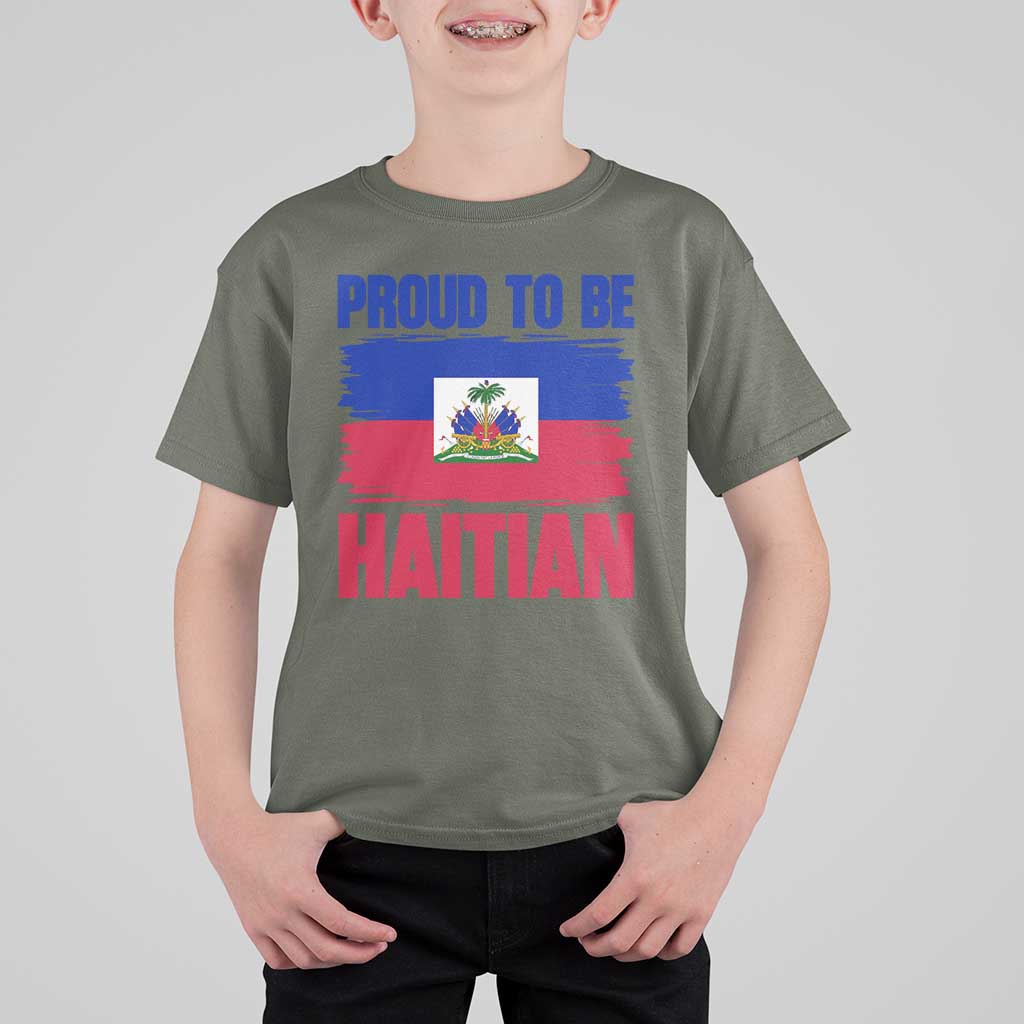 Proud To Be Haitian T Shirt For Kid Haiti Flag Heritage Pride
