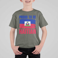 Proud To Be Haitian T Shirt For Kid Haiti Flag Heritage Pride