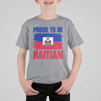 Proud To Be Haitian T Shirt For Kid Haiti Flag Heritage Pride