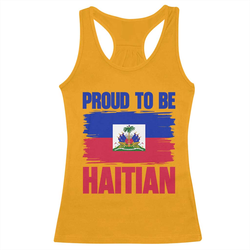Proud To Be Haitian Racerback Tank Top Haiti Flag Heritage Pride