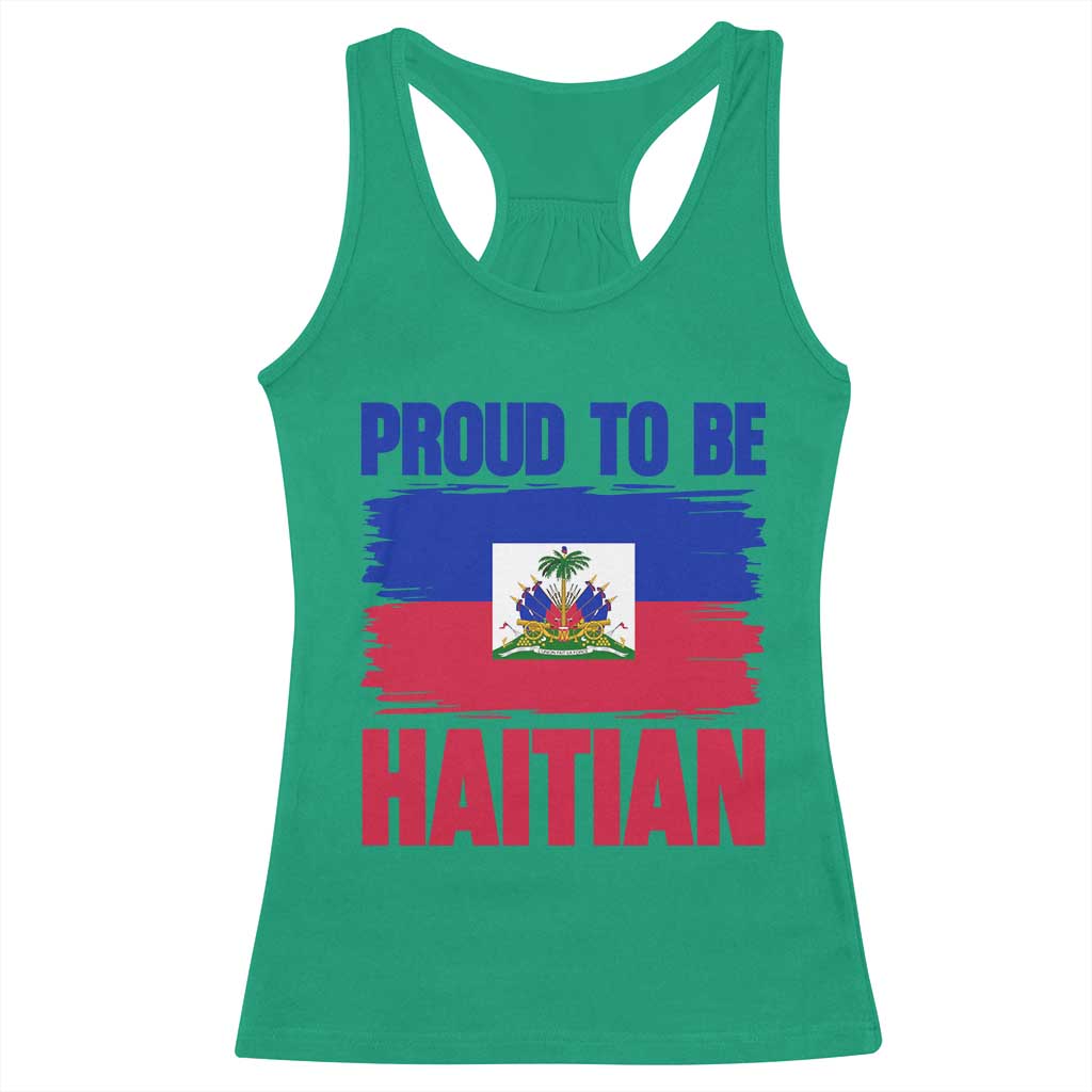 Proud To Be Haitian Racerback Tank Top Haiti Flag Heritage Pride