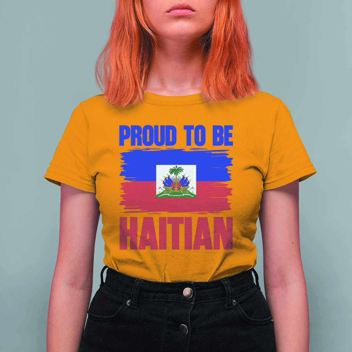 Proud To Be Haitian T Shirt For Women Haiti Flag Heritage Pride