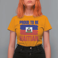 Proud To Be Haitian T Shirt For Women Haiti Flag Heritage Pride