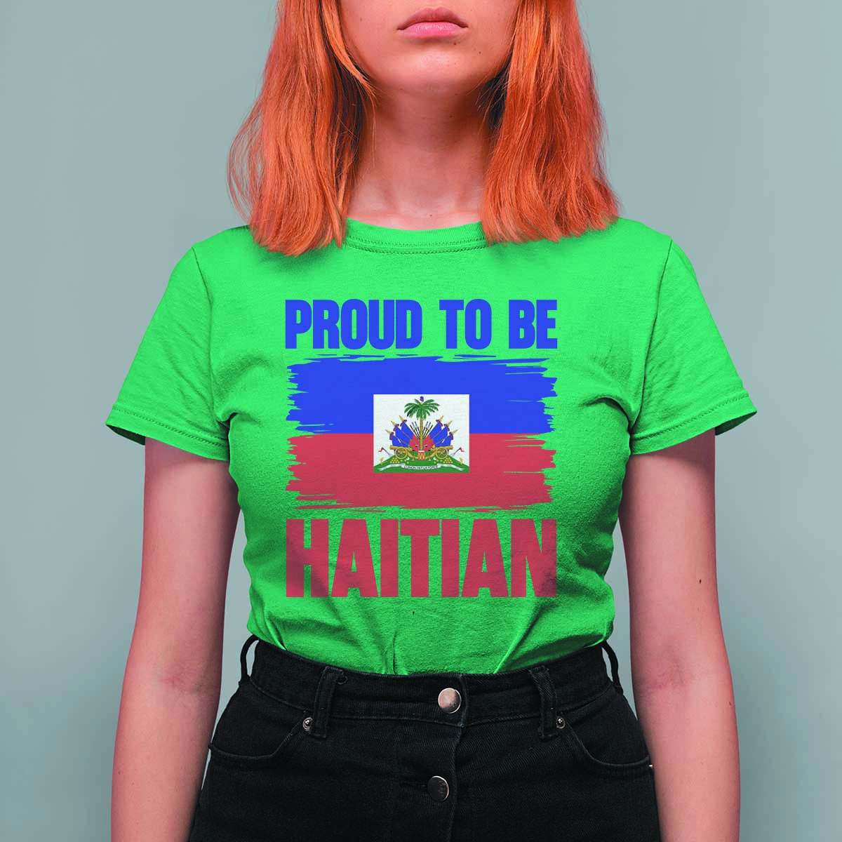 Proud To Be Haitian T Shirt For Women Haiti Flag Heritage Pride