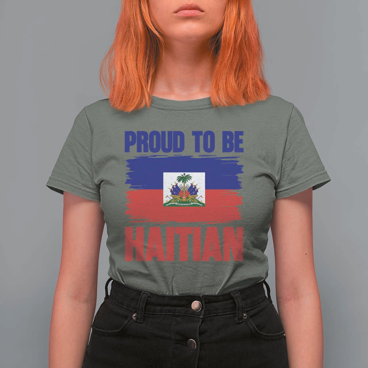 Proud To Be Haitian T Shirt For Women Haiti Flag Heritage Pride