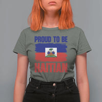 Proud To Be Haitian T Shirt For Women Haiti Flag Heritage Pride