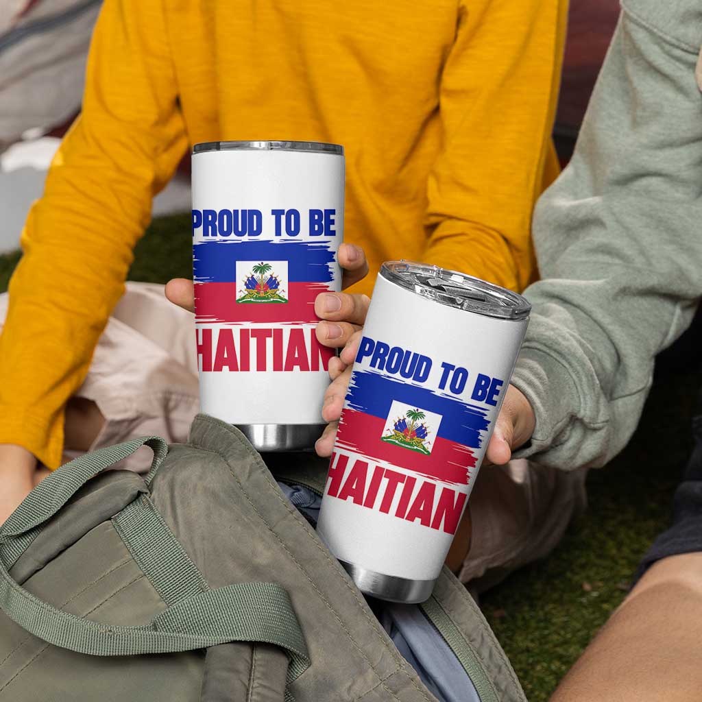 Proud To Be Haitian Tumbler Cup Haiti Flag Heritage Pride
