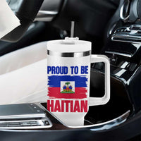 Proud To Be Haitian Tumbler With Handle Haiti Flag Heritage Pride