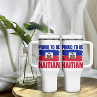 Proud To Be Haitian Tumbler With Handle Haiti Flag Heritage Pride