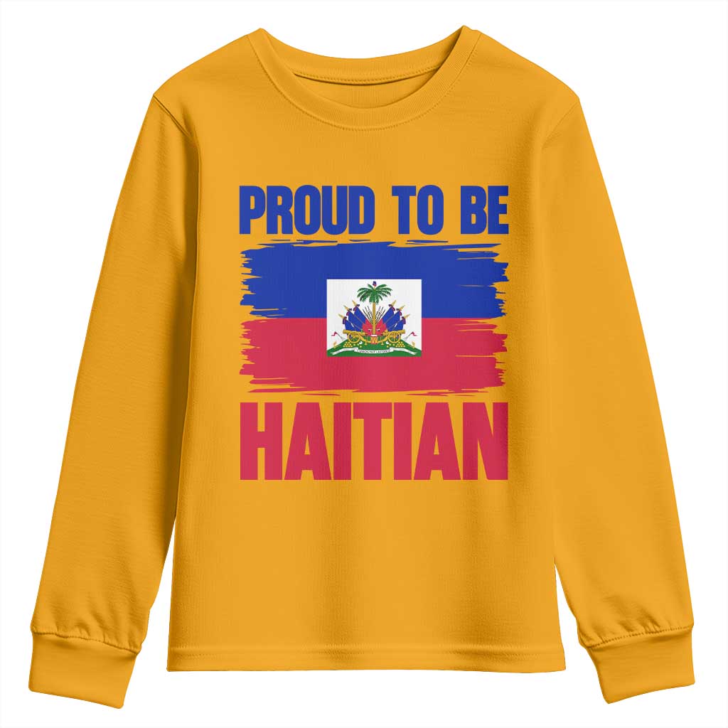 Proud To Be Haitian Youth Sweatshirt Haiti Flag Heritage Pride