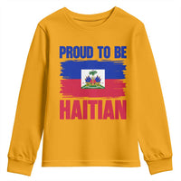 Proud To Be Haitian Youth Sweatshirt Haiti Flag Heritage Pride
