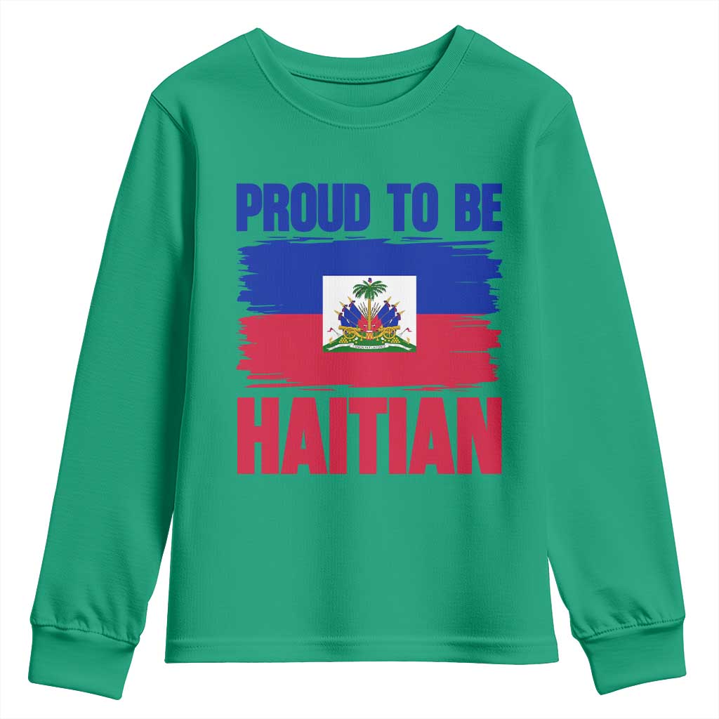 Proud To Be Haitian Youth Sweatshirt Haiti Flag Heritage Pride