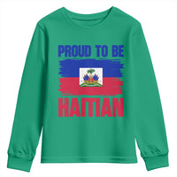 Proud To Be Haitian Youth Sweatshirt Haiti Flag Heritage Pride