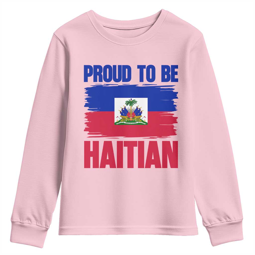 Proud To Be Haitian Youth Sweatshirt Haiti Flag Heritage Pride