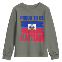 Proud To Be Haitian Youth Sweatshirt Haiti Flag Heritage Pride