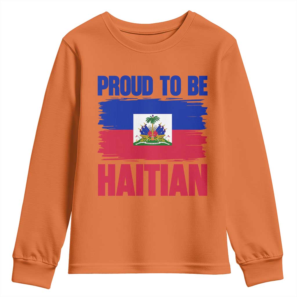 Proud To Be Haitian Youth Sweatshirt Haiti Flag Heritage Pride