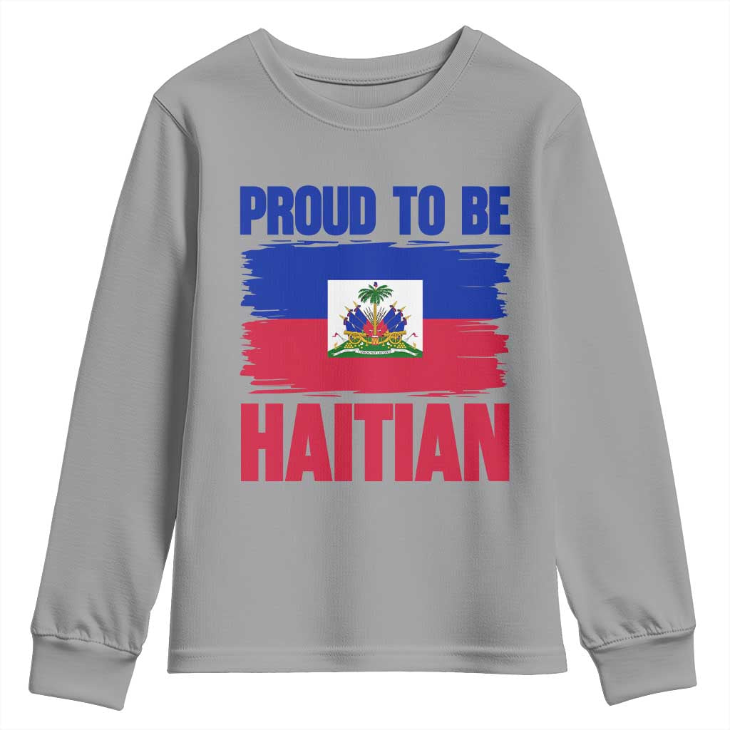 Proud To Be Haitian Youth Sweatshirt Haiti Flag Heritage Pride
