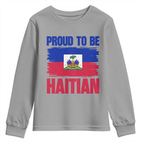 Proud To Be Haitian Youth Sweatshirt Haiti Flag Heritage Pride