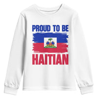 Proud To Be Haitian Youth Sweatshirt Haiti Flag Heritage Pride