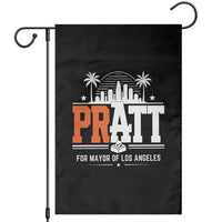Pratt for Mayor of Los Angeles Retro Skyline Graphic Garden Flag Support Local Leadership LA City California Pride