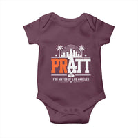 Pratt for Mayor of Los Angeles Retro Skyline Graphic Baby Onesie Support Local Leadership LA City California Pride