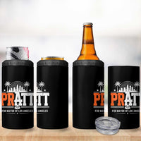 Pratt for Mayor of Los Angeles Retro Skyline Graphic 4 in 1 Can Cooler Tumbler Support Local Leadership LA City California Pride