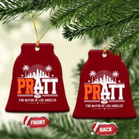 Pratt for Mayor of Los Angeles Retro Skyline Graphic Ceramic Ornament Support Local Leadership LA City California Pride