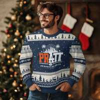 Pratt for Mayor of Los Angeles Retro Skyline Graphic Ugly Christmas Sweater Support Local Leadership LA City California Pride