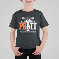Pratt for Mayor of Los Angeles Retro Skyline Graphic T Shirt For Kid Support Local Leadership LA City California Pride