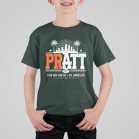 Pratt for Mayor of Los Angeles Retro Skyline Graphic T Shirt For Kid Support Local Leadership LA City California Pride