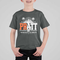 Pratt for Mayor of Los Angeles Retro Skyline Graphic T Shirt For Kid Support Local Leadership LA City California Pride