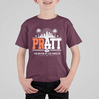 Pratt for Mayor of Los Angeles Retro Skyline Graphic T Shirt For Kid Support Local Leadership LA City California Pride
