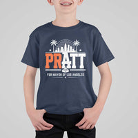 Pratt for Mayor of Los Angeles Retro Skyline Graphic T Shirt For Kid Support Local Leadership LA City California Pride
