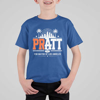 Pratt for Mayor of Los Angeles Retro Skyline Graphic T Shirt For Kid Support Local Leadership LA City California Pride