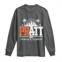 Pratt for Mayor of Los Angeles Retro Skyline Graphic Long Sleeve Shirt Support Local Leadership LA City California Pride