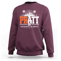 Pratt for Mayor of Los Angeles Retro Skyline Graphic Sweatshirt Support Local Leadership LA City California Pride
