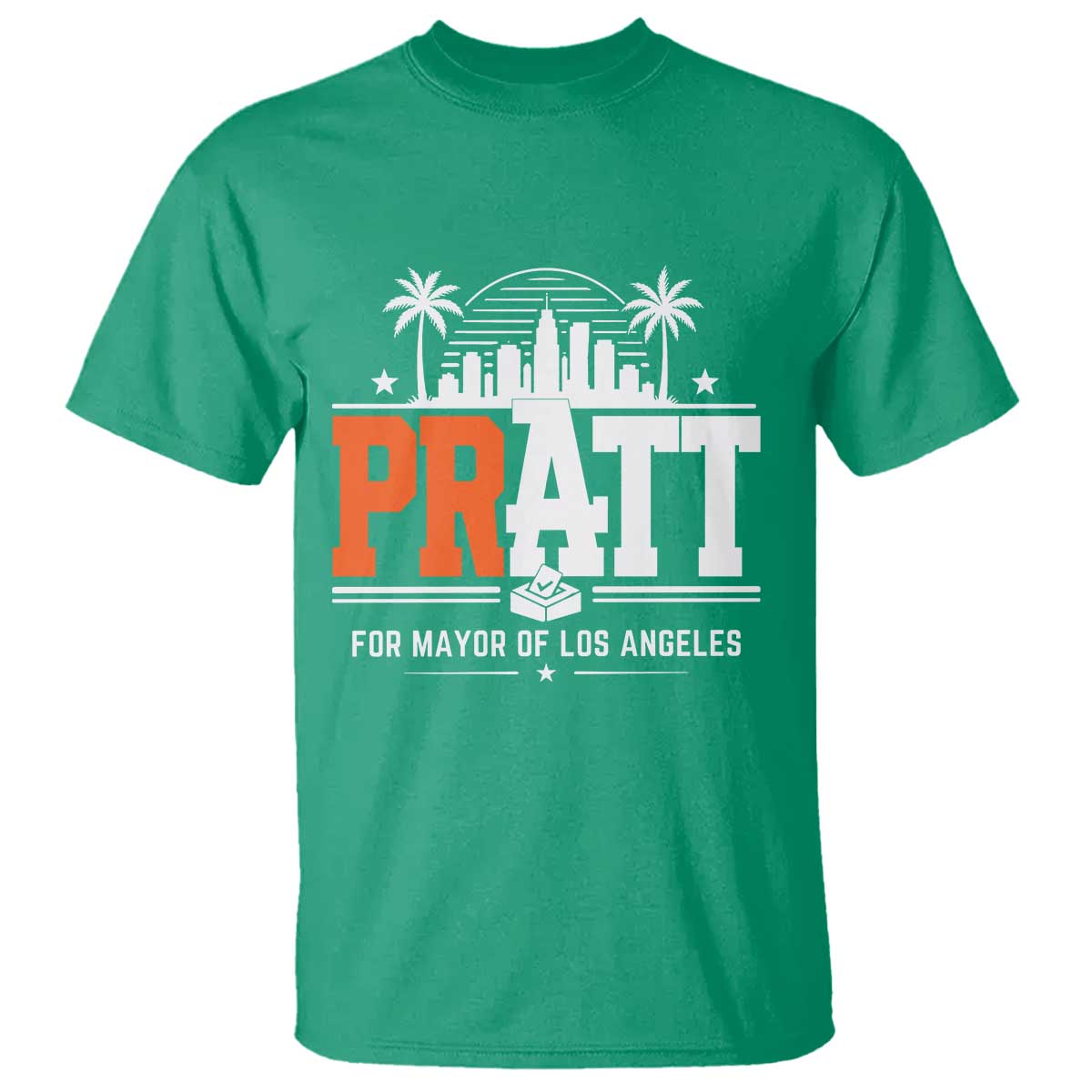 Pratt for Mayor of Los Angeles Retro Skyline Graphic T Shirt Support Local Leadership LA City California Pride