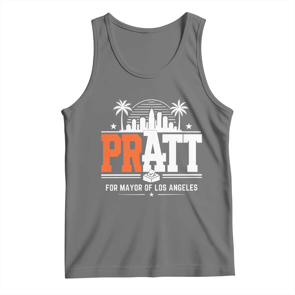 Pratt for Mayor of Los Angeles Retro Skyline Graphic Tank Top Support Local Leadership LA City California Pride