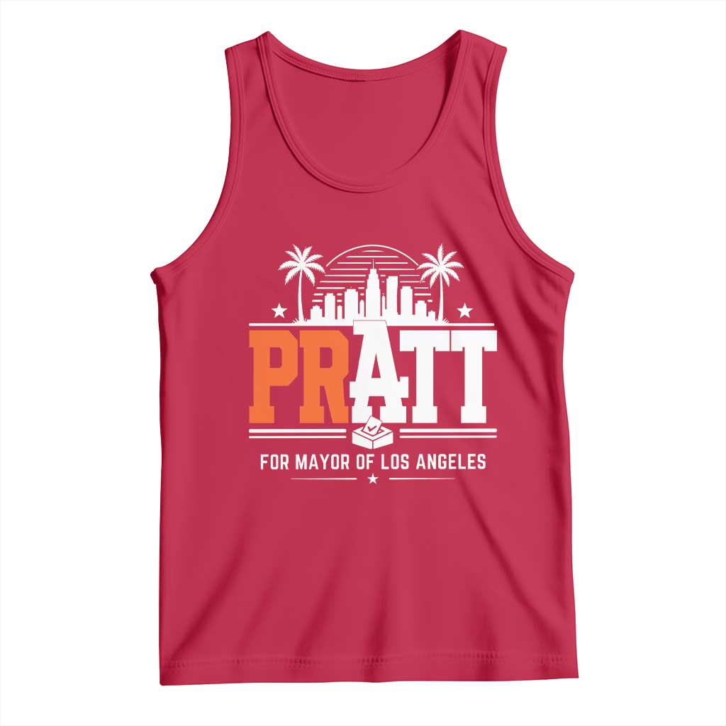 Pratt for Mayor of Los Angeles Retro Skyline Graphic Tank Top Support Local Leadership LA City California Pride