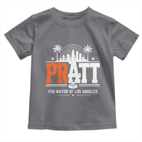 Pratt for Mayor of Los Angeles Retro Skyline Graphic Toddler T Shirt Support Local Leadership LA City California Pride