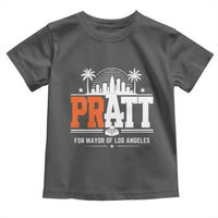 Pratt for Mayor of Los Angeles Retro Skyline Graphic Toddler T Shirt Support Local Leadership LA City California Pride